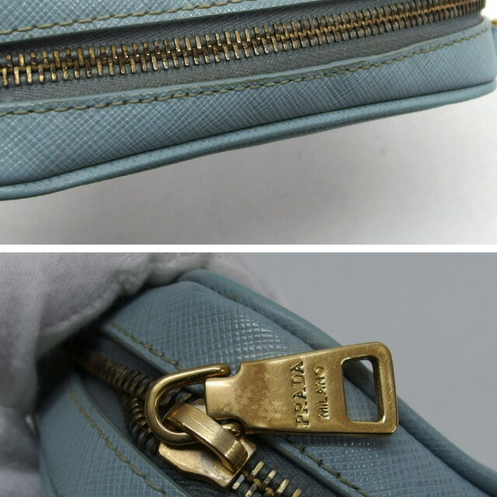 PRADA Blue Saffiano Shoulder Bag - Picture 9 of 11